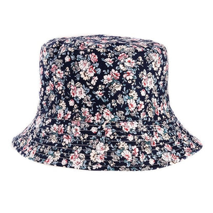 Ladies Reversible  Floral Print Summer Bucket Hat