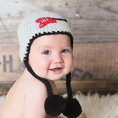 Hand Knit Children Baby  Boy Rockstar Guitar Beanie Hat Crochet detail
