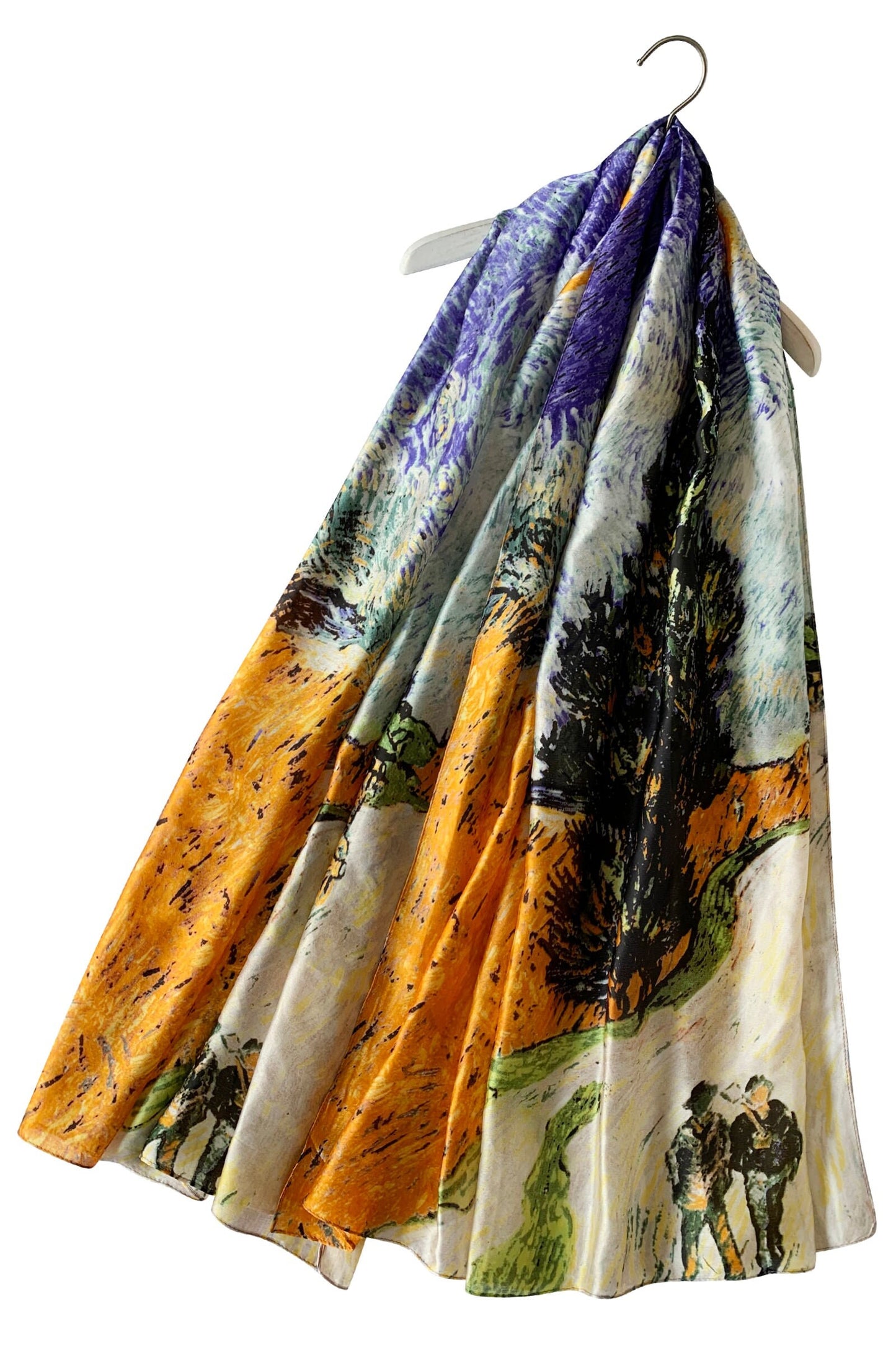 Luxury Pure Silk Van Gogh Masterpiece Art Scarf - Premium Fine Art Fashion Accessory Featuring Famous Painting Print