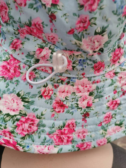 Ladies Wide Brim Summer Hat Flower Floral Print Sun Hat Gardening