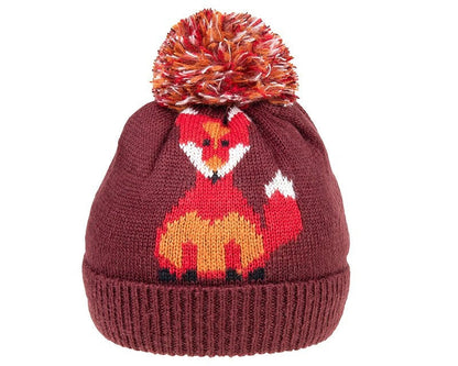 Fox Ladies Woman Knitted Beanie Bobble Hat Winter Animal Funny Gift