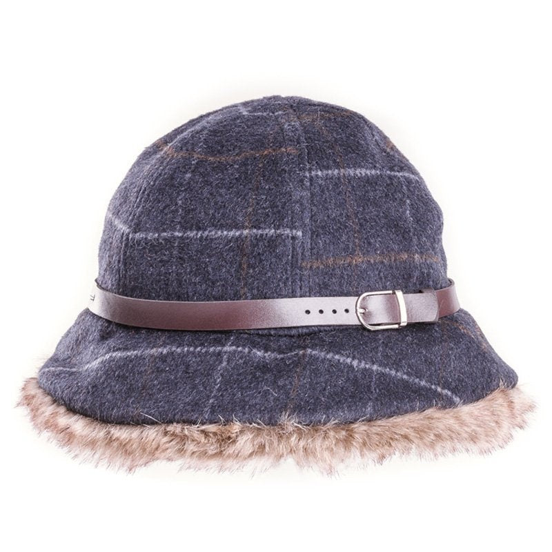 Ladies Woman Winter Check Bush Hat Christmas Gift