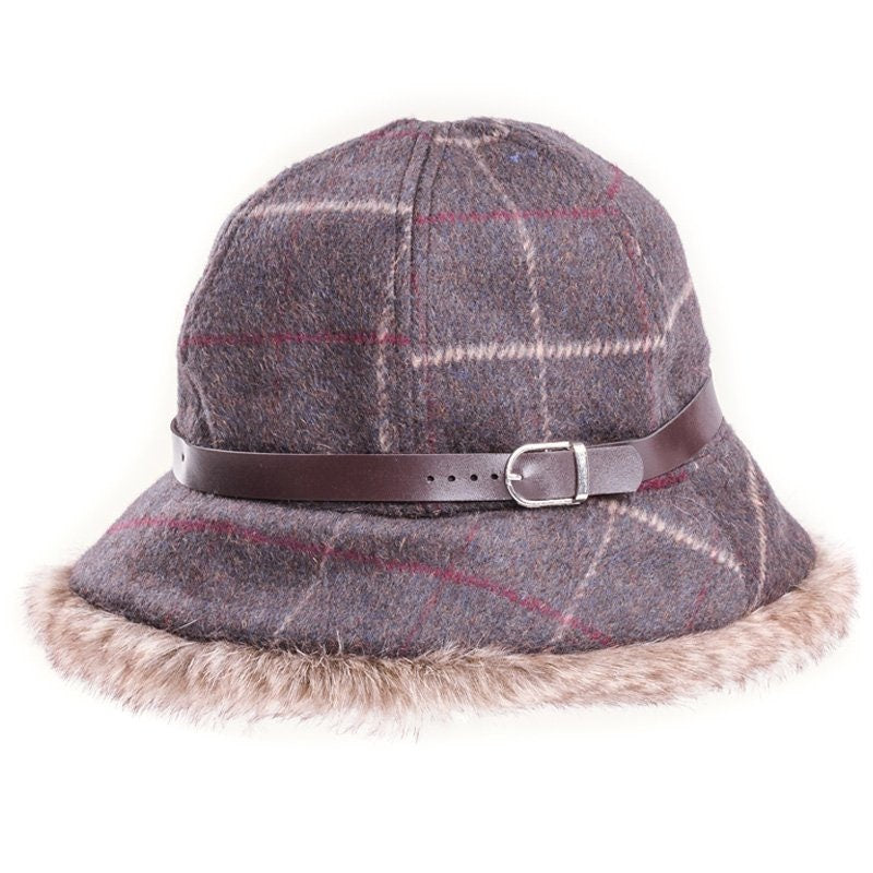 Ladies Woman Winter Check Bush Hat Christmas Gift