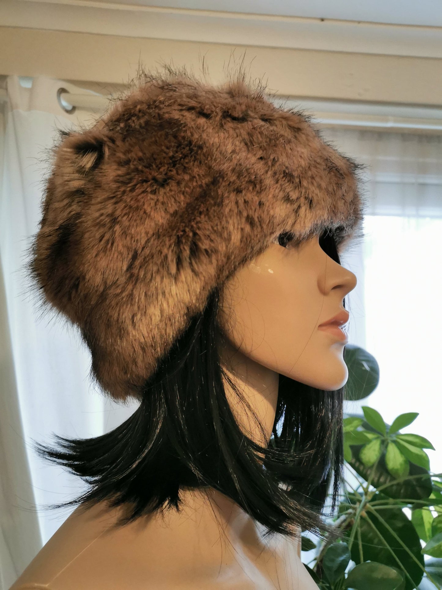 Furry Luxury Brown Faux Fur Cossack Hat Adults' Women Ladies Winter Christmas gift