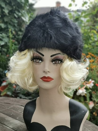 Furry Black Faux Fur Cossack Hat Adults' Women Men Ladies Unisex Winter Gift