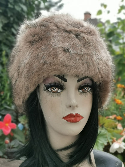 Furry Luxury Brown Faux Fur Cossack Hat Adults' Women Ladies Winter Christmas gift