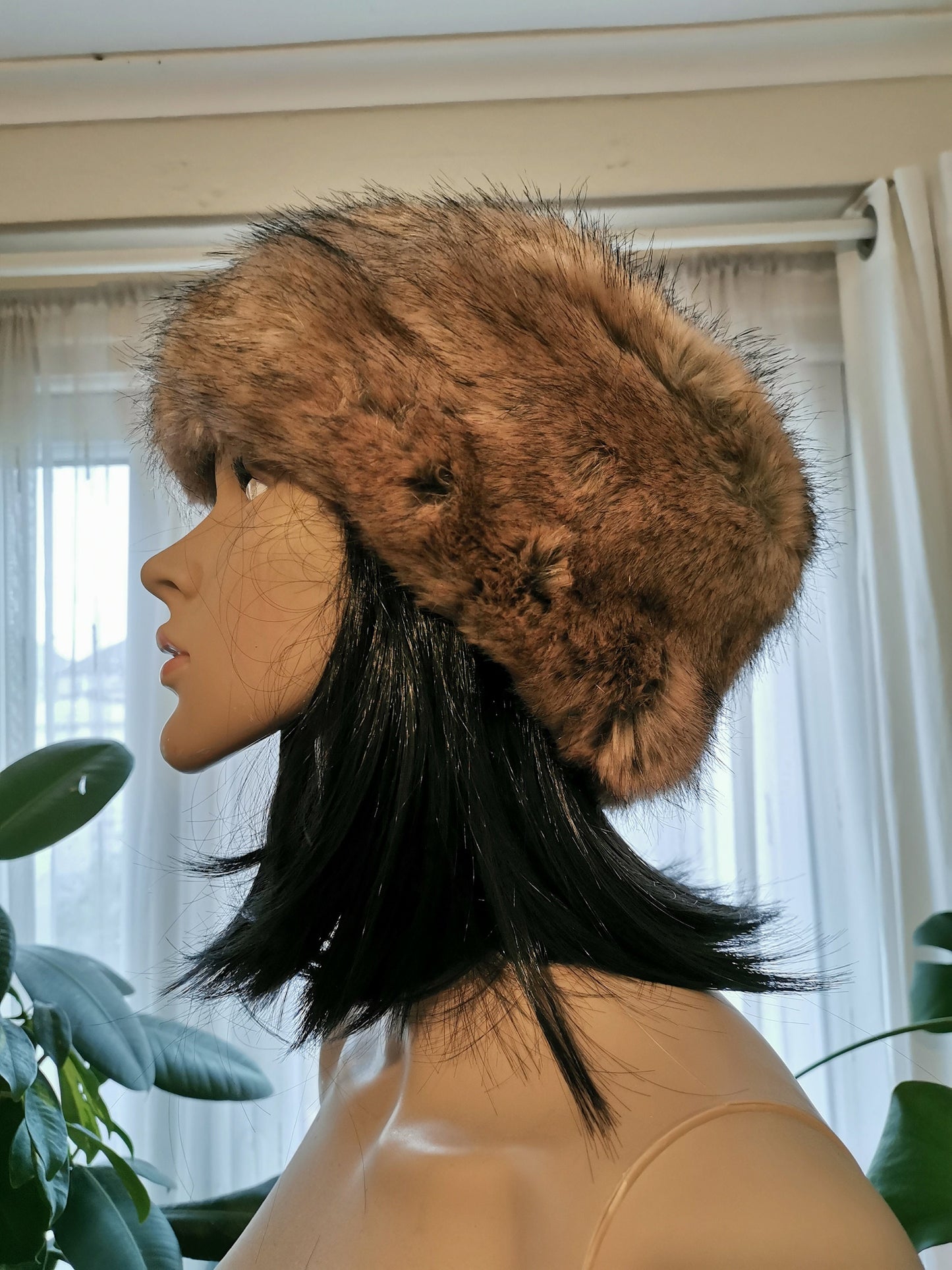 Furry Luxury Brown Faux Fur Cossack Hat Adults' Women Ladies Winter Christmas gift