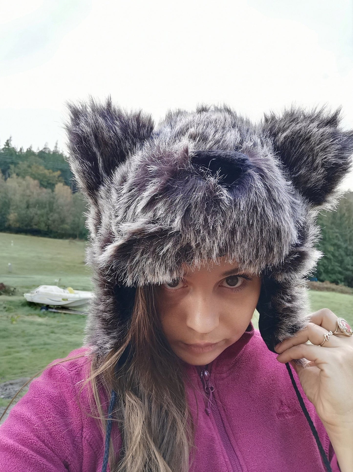 Ski Hat Unisex Adults' Furry Bear Hat with Pom-Poms for Women and Men Christmas gift