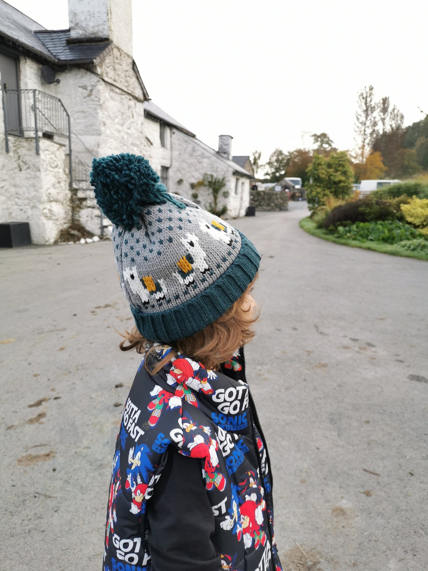 Llama Knitted Beanie Bobble Hat Children Woman Animal Pink Green Adult Kid Family Matching  Style Christmas gift