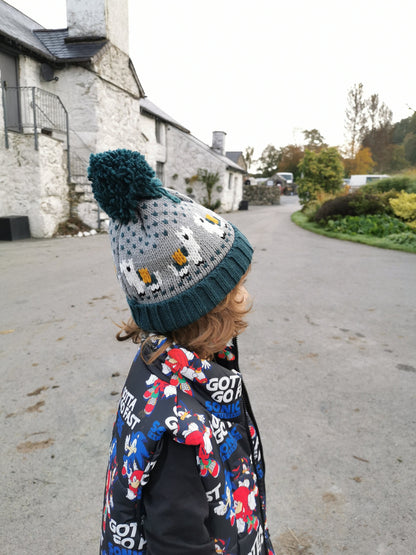 Llama Knitted Beanie Bobble Hat Children Woman Animal Pink Green Adult Kid Family Matching  Style Christmas gift