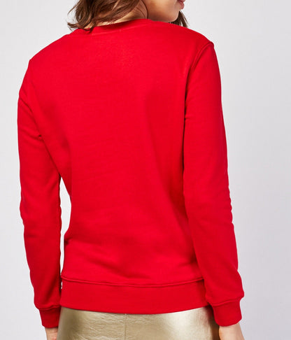 Ladies' Santa Sweatshirt Red Funny Christmas Print Gift Novelty Sweater