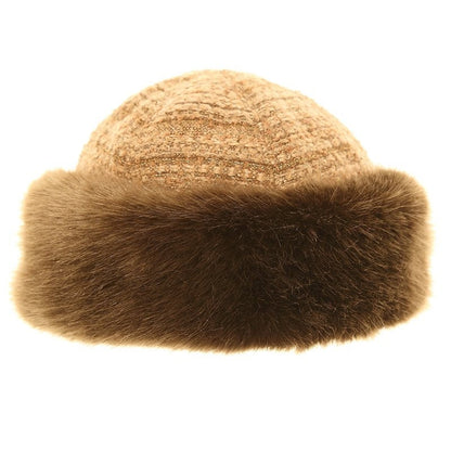Faux Fur Vintage Style Headband Hat Bandhat Brown Ladies Woman Winter Boucle Christmas gift