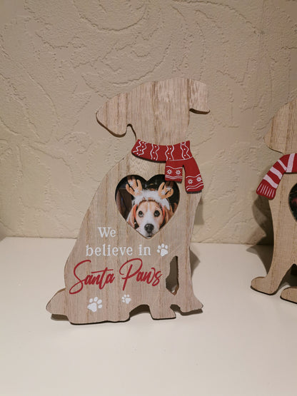 Personalised Pet Wooden Photo Frame Cat Dog Christmas Gift Home Decor