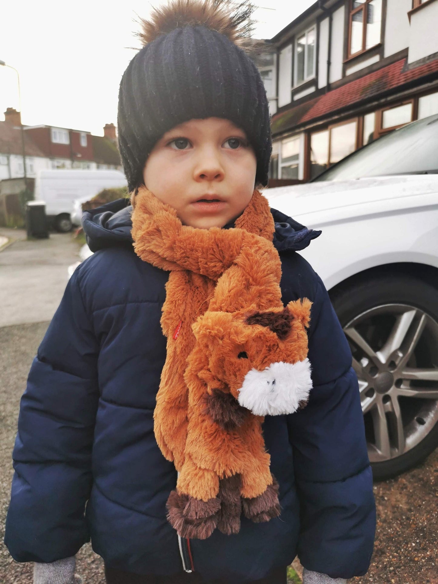 Children's Kid's Furry Animal Scarf Duck Frog Penguin Pony Puppy Westie Christmas Gift