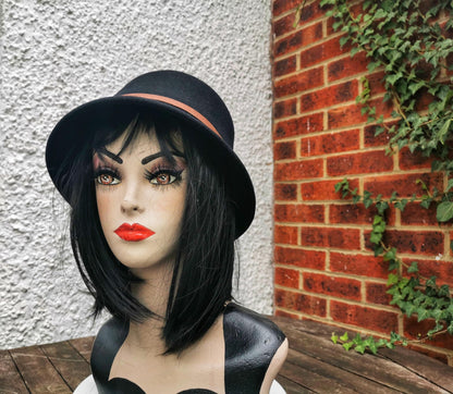 Vintage-Inspired 100% Wool Cloche Hat - Maroon or Black, Adjustable Fit Christmas gift