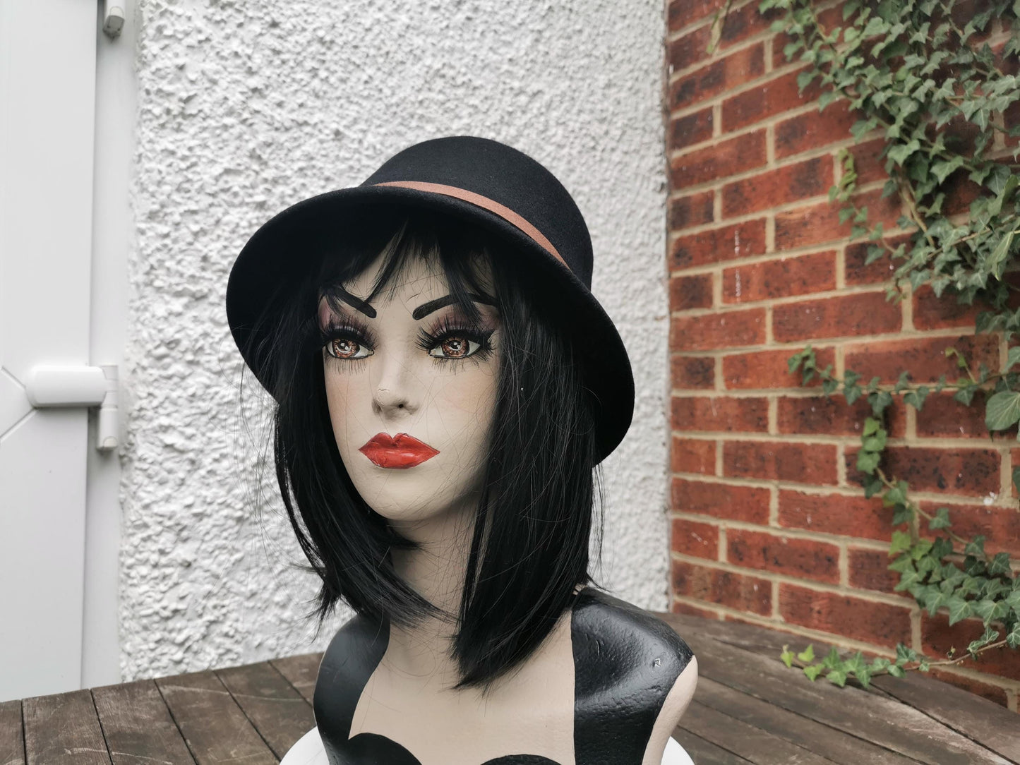 Vintage-Inspired 100% Wool Cloche Hat - Maroon or Black, Adjustable Fit Christmas gift