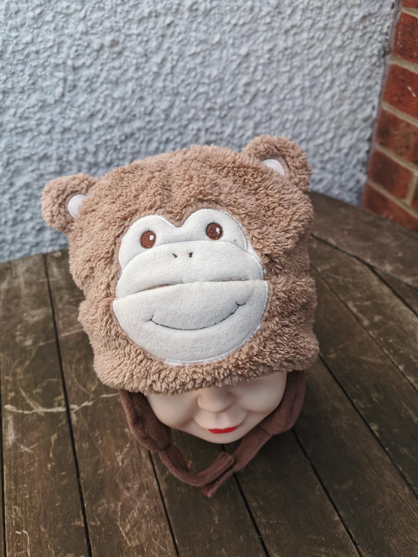 Monkey Babies' Soft Hat Light Brown Winter Animal Cute Funny Gift