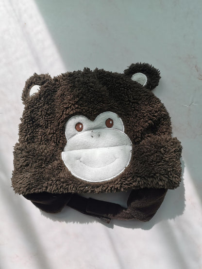 Babies' Soft Monkey Hat Brown Cute