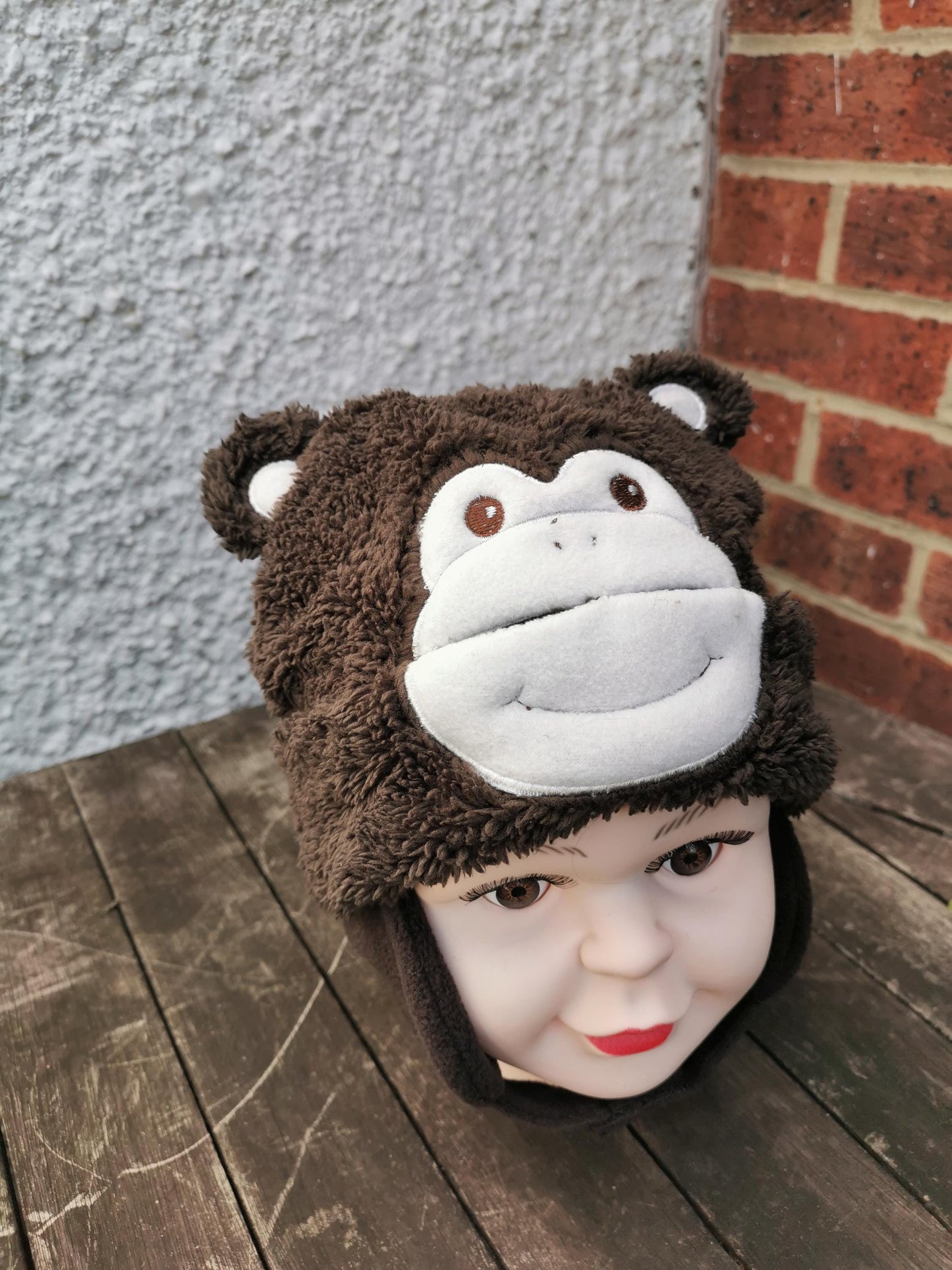 Babies' Soft Monkey Hat Brown Cute