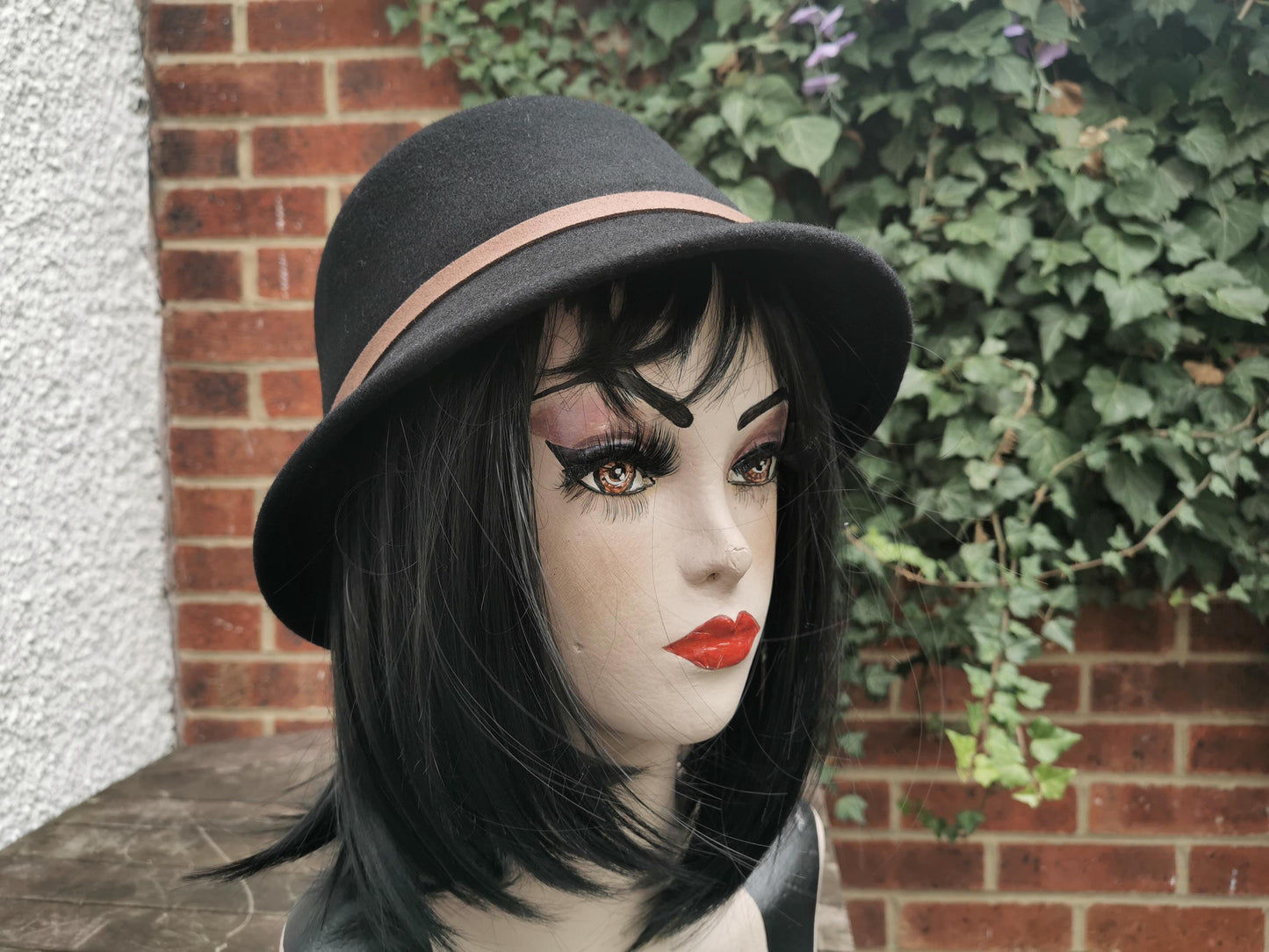 Vintage-Inspired 100% Wool Cloche Hat - Maroon or Black, Adjustable Fit Christmas gift