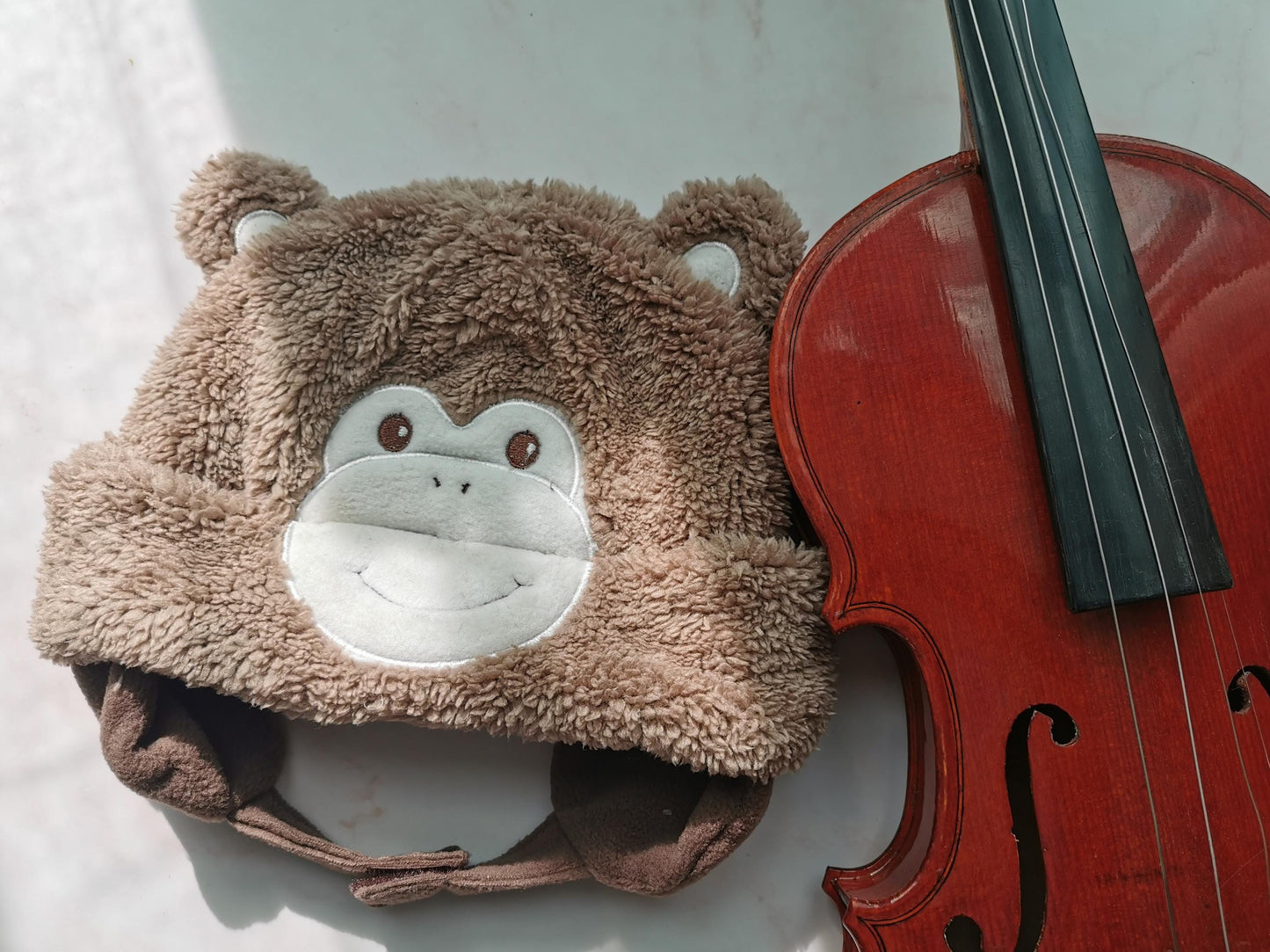 Monkey Babies' Soft Hat Light Brown Winter Animal Cute Funny Gift