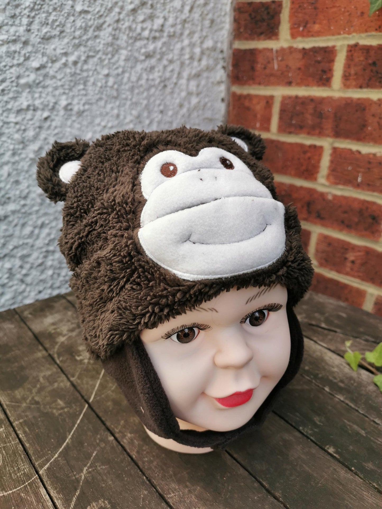Babies' Soft Monkey Hat Brown Cute