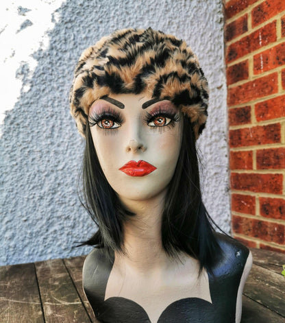 Animal Print Faux Fur Tiger Headband Christmas gift