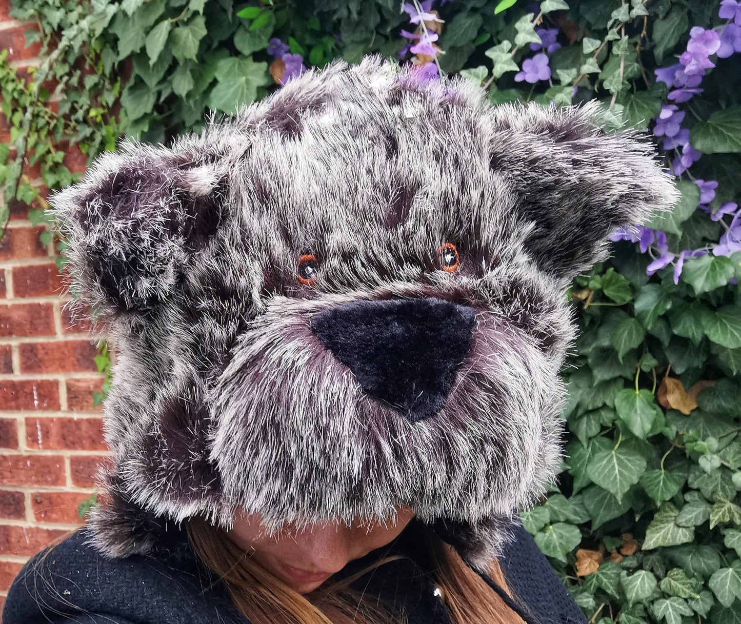 Ski Hat Unisex Adults' Furry Bear Hat with Pom-Poms for Women and Men Christmas gift