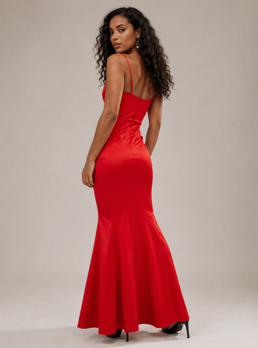 Lipsy Red Satin Maxi Evening Dress Prom Wedding Guest Mermaid Bridesmaid Evening