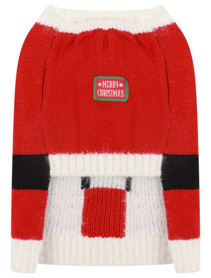 Red Santa Costume Christmas Jumper for Small Dogs