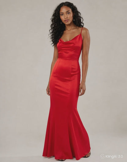 Lipsy Red Satin Maxi Evening Dress Prom Wedding Guest Mermaid Bridesmaid Evening