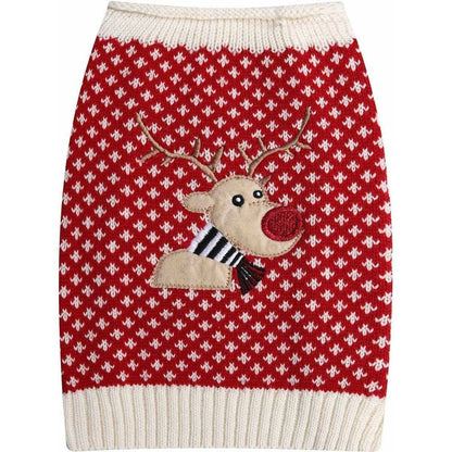 Red Reindeer Christmas Jumper for Small Dogs