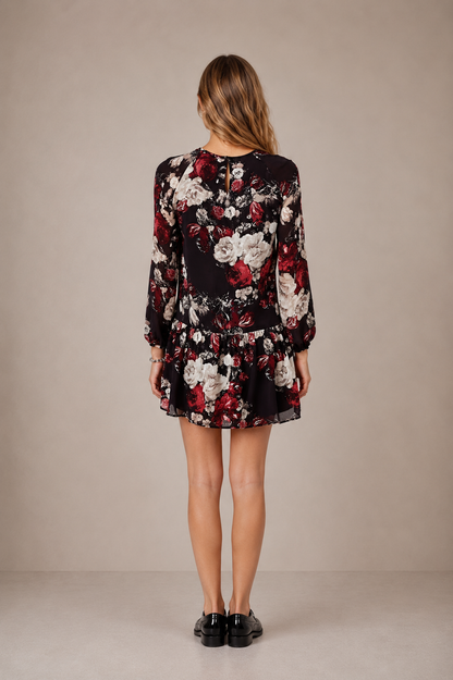 Floral Print Chiffon Swing Dress – Lightweight & Flowy