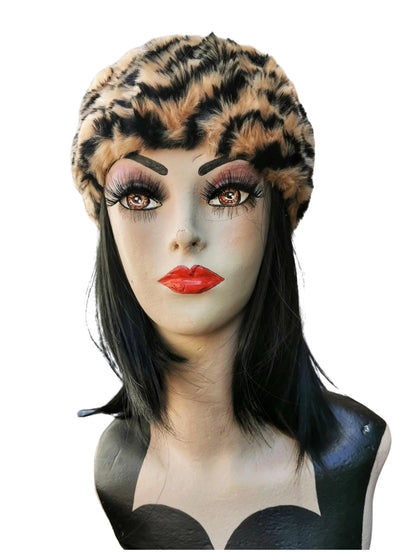 Animal Print Faux Fur Tiger Headband Christmas gift