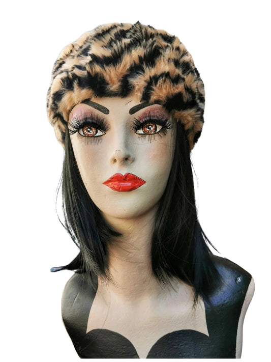 Animal Print Faux Fur Tiger Headband Christmas gift