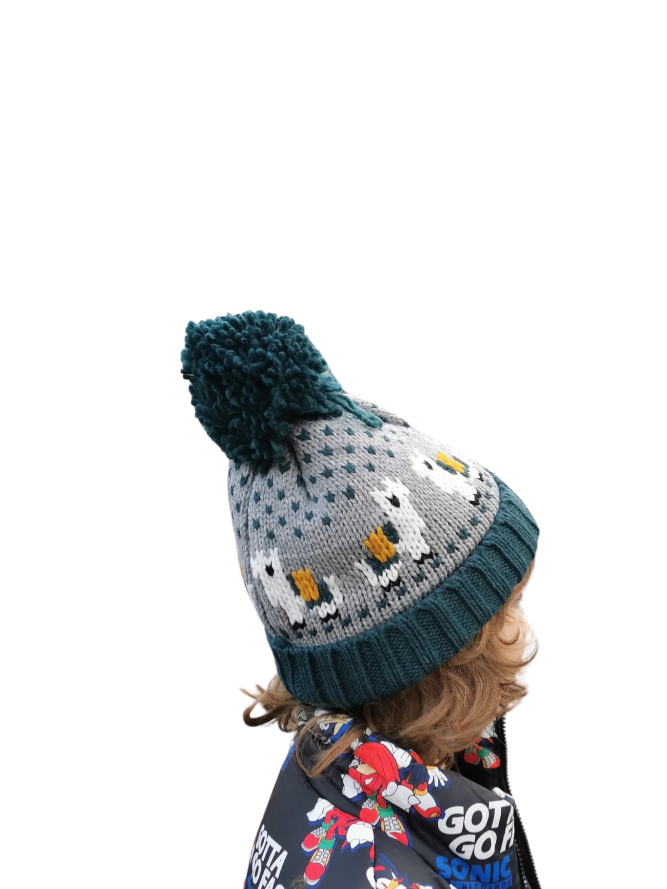 Llama Knitted Beanie Bobble Hat Children Woman Animal Pink Green Adult Kid Family Matching  Style Christmas gift
