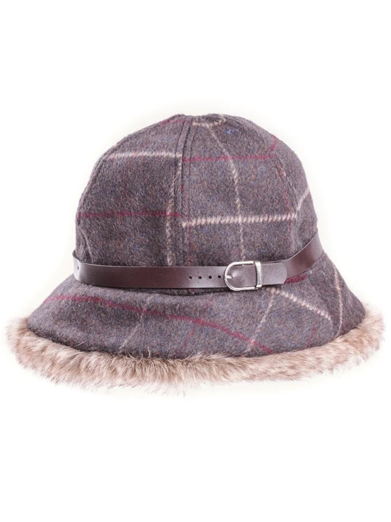 Ladies Woman Winter Check Bush Hat Christmas Gift