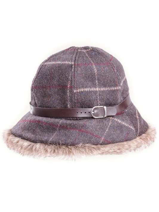 Ladies Woman Winter Check Bush Hat Christmas Gift