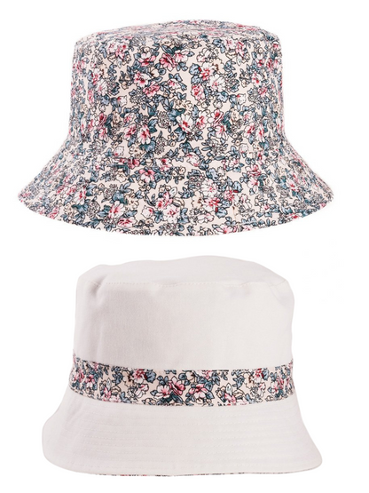 Ladies Reversible  Floral Print Summer Bucket Hat