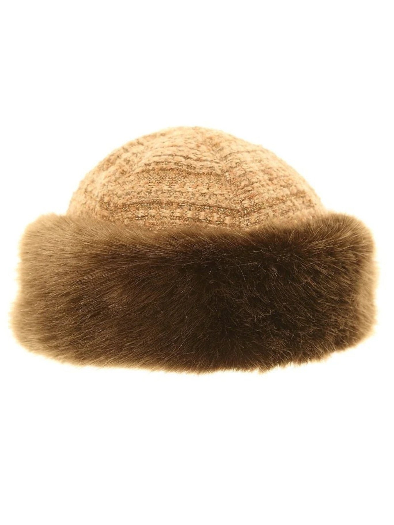 Faux Fur Vintage Style Headband Hat Bandhat Brown Ladies Woman Winter Boucle Christmas gift