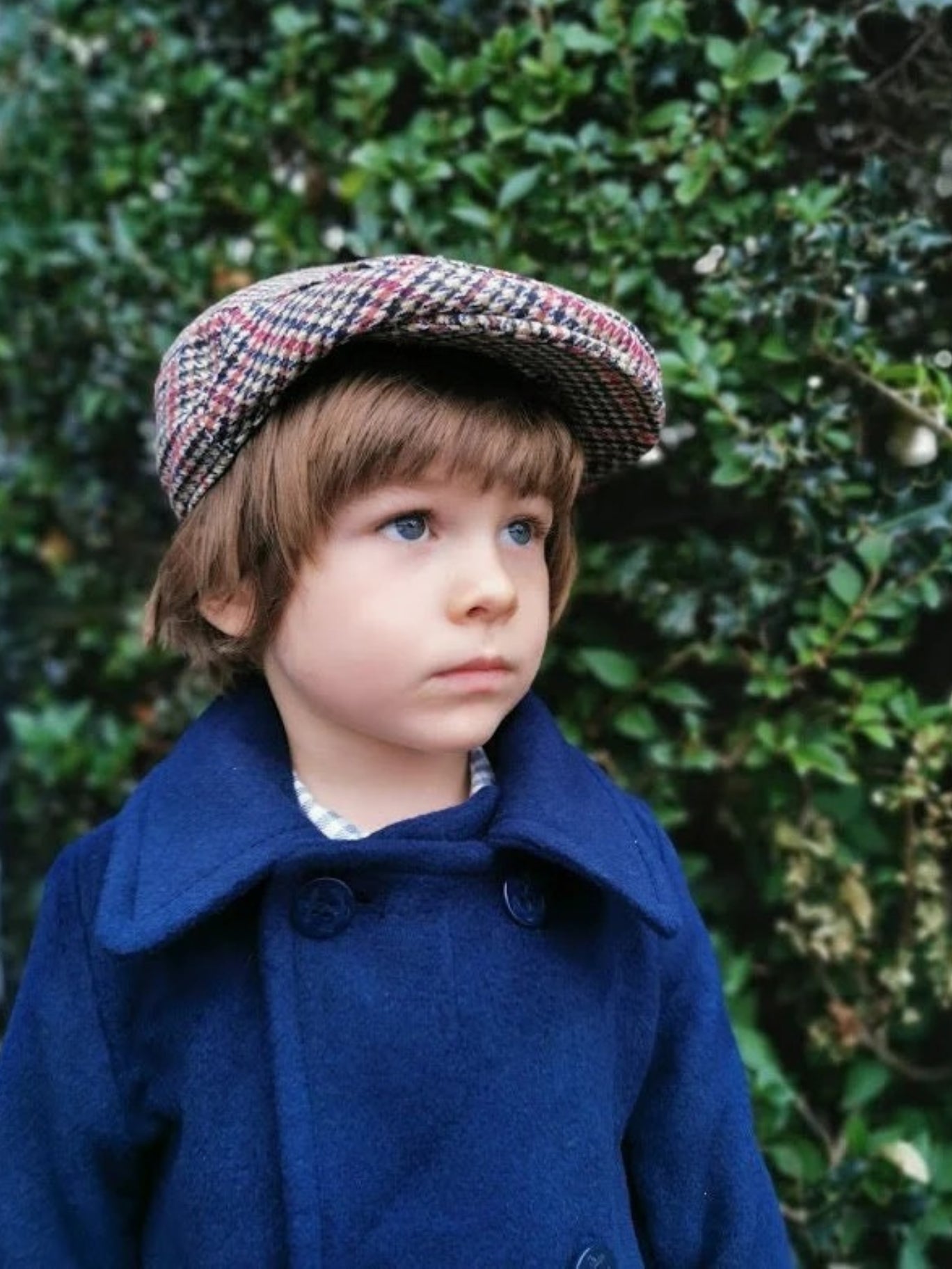 Boys' Tweed Flat Wool Cap Dark Fancy 2 to 12 years