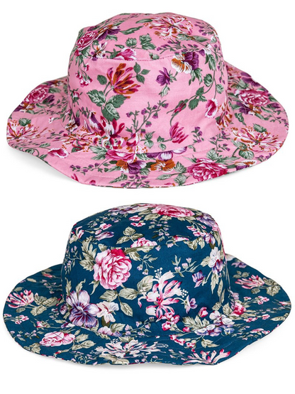 Ladies Wide Brim Summer Sun Hat Flower Floral Sun Hat Gardening