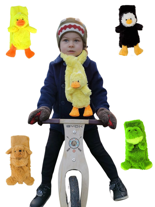 Children's Kid's Furry Animal Scarf Duck Frog Penguin Pony Puppy Westie Christmas Gift