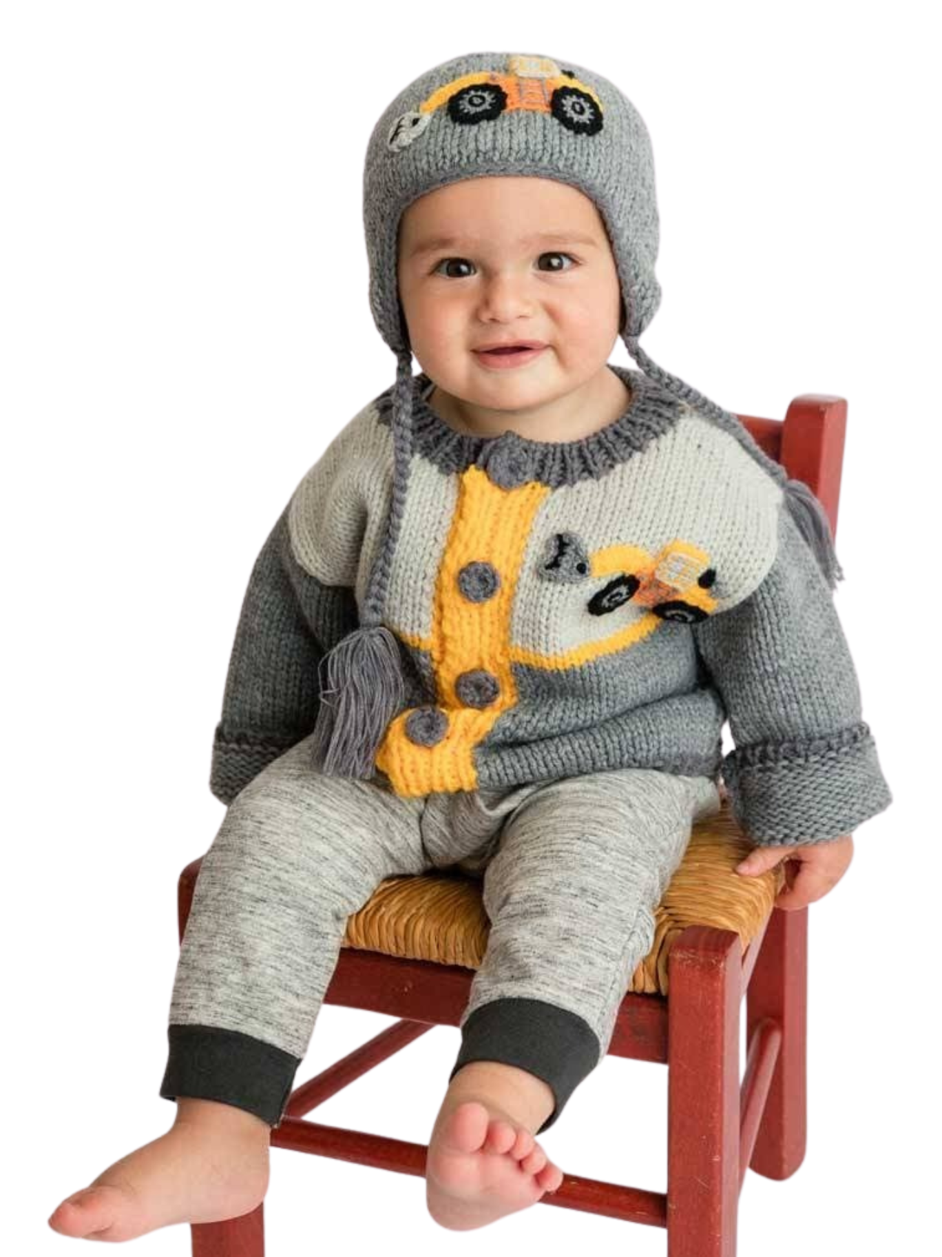 Baby hand knit set sweater and beanie baby gift set FREE DELIVERY