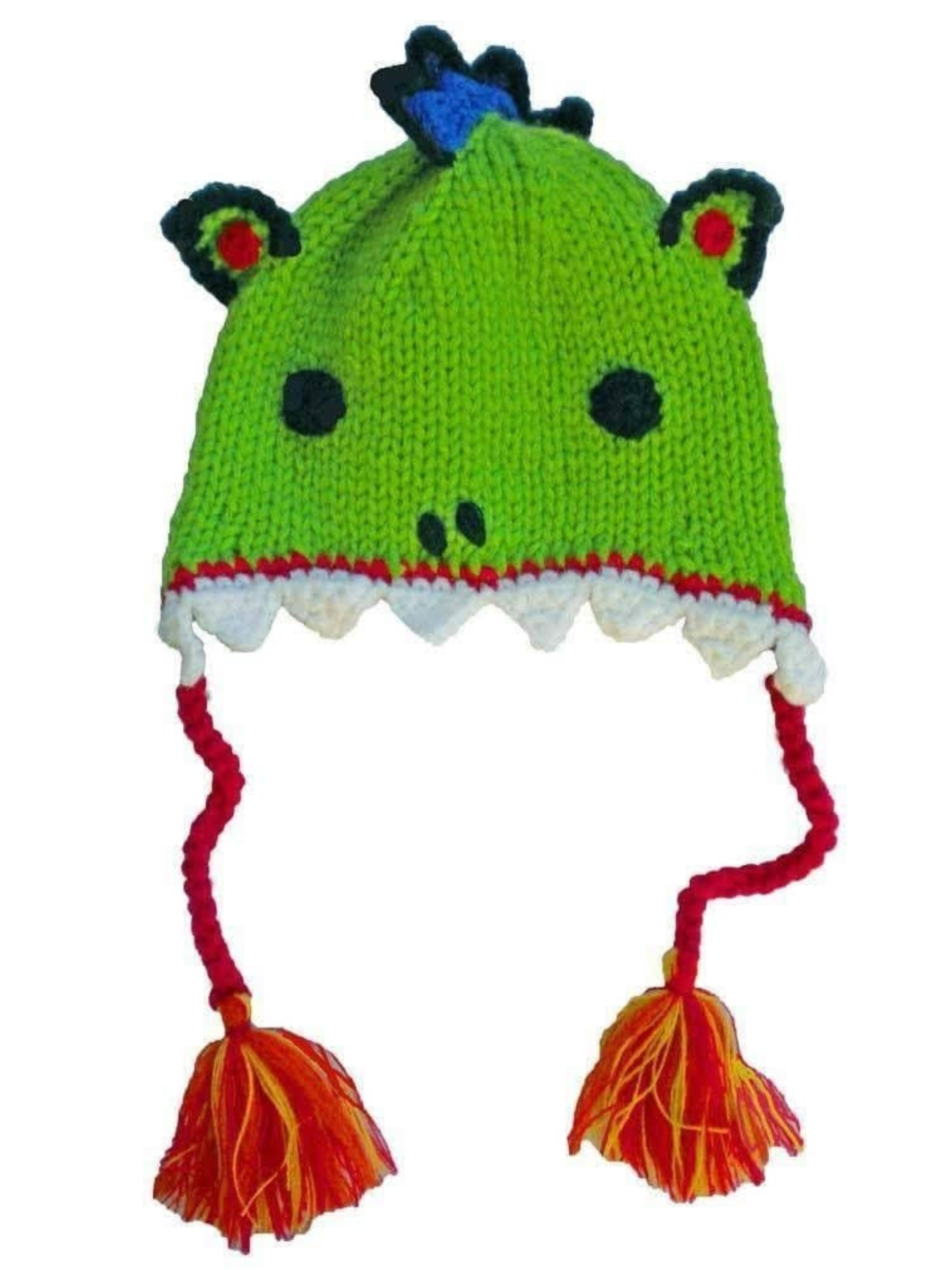 Baby Kids Hand Knit Green Dragon Beanie Hat 6-24 months