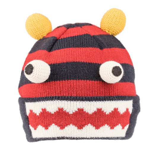 Kids Knit Knitted Monster Novelty Hat  Red  Monster Christmas Gift Children Animal Hat