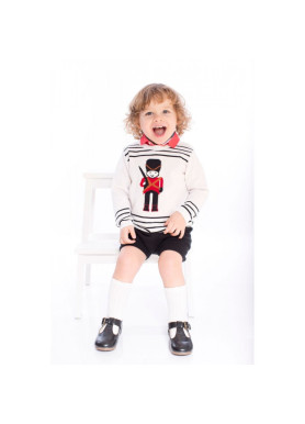 Traditional Royal Baby Boys British Soldier Knit Set - Spanish Style Christmas Outfit