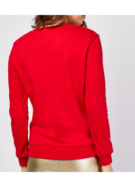 Ladies' Santa Christmas Sweatshirt in Vibrant Red