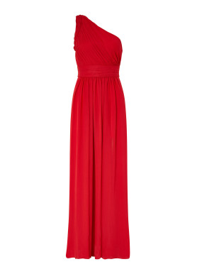 Luxury One-Shoulder Red Evening Gown