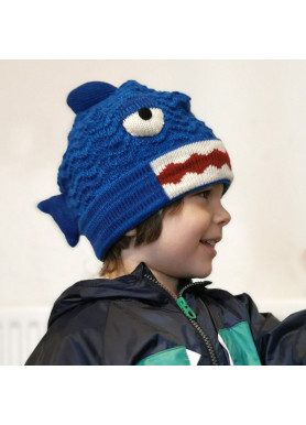 Playful Kids' Knitted Shark Novelty Hat